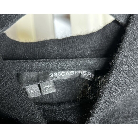 360 Cashmere Sweater Sleeves Cutout Black Color Size M - Picture 3 of 6